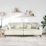 Sofá de terciopelo con cojín 3 pcs Crema 208 cm Terciopelo