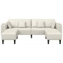 Sofá de terciopelo con cojín 3 pcs Crema 208 cm Terciopelo