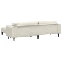 Sofá de terciopelo con cojín 3 pcs Crema 208 cm Terciopelo