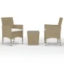 Garden table and chairs 3 pieces PE rattan and beige tempered glass by vidaXL, Garden sets - Ref: Foro24-3058360, Price: 173,...