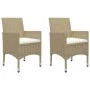 Garden table and chairs 3 pieces PE rattan and beige tempered glass by vidaXL, Garden sets - Ref: Foro24-3058360, Price: 173,...