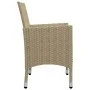Garden table and chairs 3 pieces PE rattan and beige tempered glass by vidaXL, Garden sets - Ref: Foro24-3058360, Price: 173,...