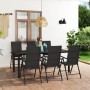 Juego de comedor para jardín 7 piezas negro de vidaXL, Conjuntos de jardín - Ref: Foro24-3060050, Precio: 570,10 €, Descuento: %