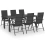 7-teiliges Garten-Essset schwarz von vidaXL, Gartensets - Ref: Foro24-3060050, Preis: 569,73 €, Rabatt: %