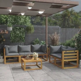 6-piece garden furniture set with solid acacia wood cushions by vidaXL, Garden sets - Ref: Foro24-3057610, Price: 556,01 €, D...