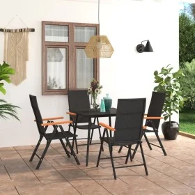 5-piece black and brown garden dining set by vidaXL, Garden sets - Ref: Foro24-3060089, Price: 355,79 €, Discount: %