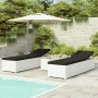 Gartenliegen und Tisch 3 Stück weißes synthetisches Rattan von vidaXL, Liegen - Ref: Foro24-3057664, Preis: 328,37 €, Rabatt: %