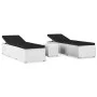 Tumbonas de jardín y mesita 3 piezas ratán sintético blanco de vidaXL, Tumbonas - Ref: Foro24-3057664, Precio: 323,19 €, Desc...
