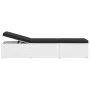 Tumbonas de jardín y mesita 3 piezas ratán sintético blanco de vidaXL, Tumbonas - Ref: Foro24-3057664, Precio: 323,19 €, Desc...