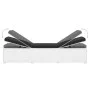 Tumbonas de jardín y mesita 3 piezas ratán sintético blanco de vidaXL, Tumbonas - Ref: Foro24-3057664, Precio: 323,19 €, Desc...