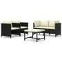 5-teiliges Gartenmöbel-Set und schwarze synthetische Rattankissen von vidaXL, Gartensets - Ref: Foro24-3059780, Preis: 298,42...