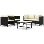 5-teiliges Gartenmöbel-Set und schwarze synthetische Rattankissen von vidaXL, Gartensets - Ref: Foro24-3059780, Preis: 302,97...