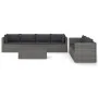 8-teiliges Gartensofa-Set und graue synthetische Rattankissen von vidaXL, Gartensets - Ref: Foro24-3059494, Preis: 780,83 €, ...