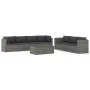 8-teiliges Gartensofa-Set und graue synthetische Rattankissen von vidaXL, Gartensets - Ref: Foro24-3059494, Preis: 780,83 €, ...