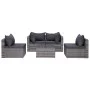 8-teiliges Gartensofa-Set und graue synthetische Rattankissen von vidaXL, Gartensets - Ref: Foro24-3059494, Preis: 780,83 €, ...