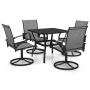 Juego de comedor de jardín 5 piezas textilene y acero de vidaXL, Conjuntos de jardín - Ref: Foro24-3060282, Precio: 502,60 €,...