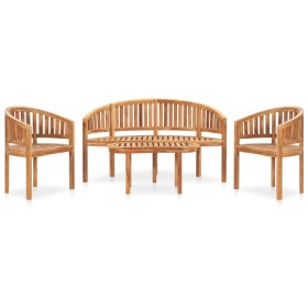 Gartenmöbel-Set 4-teilig aus massivem Teakholz von vidaXL, Gartensets - Ref: Foro24-3059962, Preis: 756,64 €, Rabatt: %
