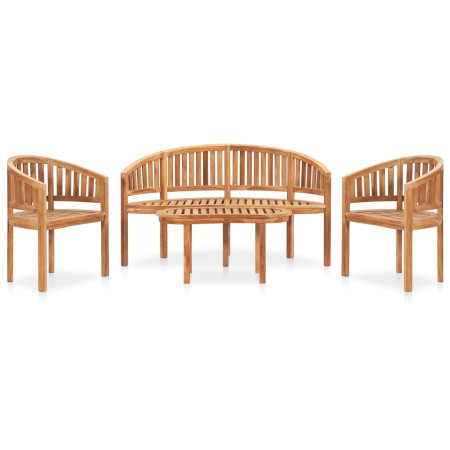 Juego de muebles de jardín 4 piezas madera maciza de teca de vidaXL, Conjuntos de jardín - Ref: Foro24-3059962, Precio: 757,65 €