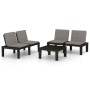 3-teiliges Gartenmöbel-Set mit grauen Kunststoffkissen von vidaXL, Gartensets - Ref: Foro24-3059828, Preis: 269,30 €, Rabatt: %