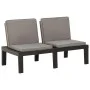 3-piece garden furniture set with gray plastic cushions by vidaXL, Garden sets - Ref: Foro24-3059828, Price: 253,52 €, Discou...