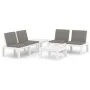 Set de muebles de jardín 4 piezas con cojines plástico blanco de vidaXL, Conjuntos de jardín - Ref: Foro24-3059831, Precio: 2...