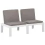 Set de muebles de jardín 4 piezas con cojines plástico blanco de vidaXL, Conjuntos de jardín - Ref: Foro24-3059831, Precio: 2...