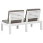 Set de muebles de jardín 4 piezas con cojines plástico blanco de vidaXL, Conjuntos de jardín - Ref: Foro24-3059831, Precio: 2...