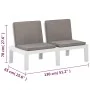 Set de muebles de jardín 4 piezas con cojines plástico blanco de vidaXL, Conjuntos de jardín - Ref: Foro24-3059831, Precio: 2...