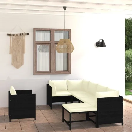7-piece garden furniture set with black synthetic rattan cushions by vidaXL, Garden sets - Ref: Foro24-3059788, Price: 425,69...