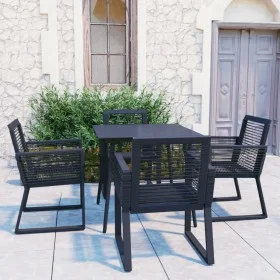 5-piece garden dining set black PVC rattan by vidaXL, Garden sets - Ref: Foro24-3060214, Price: 390,76 €, Discount: %