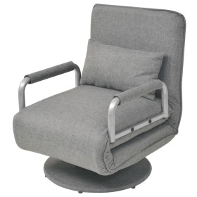 Silla giratoria y sofá cama tela gris claro en Sillones | Comprar online en Foro24