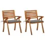 Garden dining chairs with cushions 2 pcs solid acacia wood by vidaXL, Garden chairs - Ref: Foro24-3060783, Price: 195,54 €, D...