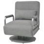 Silla giratoria y sofá cama tela gris claro