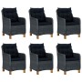 Garden dining set 7 pieces with dark gray synthetic rattan cushions by vidaXL, Garden sets - Ref: Foro24-3060166, Price: 1,00...