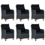 Garden dining set 7 pieces with dark gray synthetic rattan cushions by vidaXL, Garden sets - Ref: Foro24-3060166, Price: 1,00...