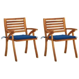 Dining garden chairs with cushions 2 units solid acacia wood by vidaXL, Garden chairs - Ref: Foro24-3060810, Price: 205,17 €,...