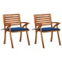 Dining garden chairs with cushions 2 units solid acacia wood by vidaXL, Garden chairs - Ref: Foro24-3060810, Price: 246,20 €,...