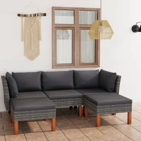 5-piece garden furniture set and gray synthetic rattan cushions by vidaXL, Garden sets - Ref: Foro24-3059711, Price: 346,91 €...