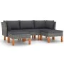 5-teiliges Gartenmöbel-Set und graue synthetische Rattankissen von vidaXL, Gartensets - Ref: Foro24-3059711, Preis: 346,73 €,...