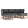 5-teiliges Gartenmöbel-Set und graue synthetische Rattankissen von vidaXL, Gartensets - Ref: Foro24-3059711, Preis: 353,26 €,...