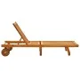 Tumbona de jardín con cojín madera maciza de acacia de vidaXL, Tumbonas - Ref: Foro24-3061344, Precio: 208,59 €, Descuento: %