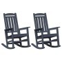 Silla mecedora de jardín 2 pcs Azul Marino 70 x 92 x 108cm