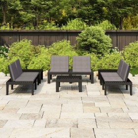6-piece garden furniture set with gray plastic cushions by vidaXL, Garden sets - Ref: Foro24-3059834, Price: 436,74 €, Discou...
