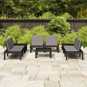6-piece garden furniture set with gray plastic cushions by vidaXL, Garden sets - Ref: Foro24-3059834, Price: 408,02 €, Discou...