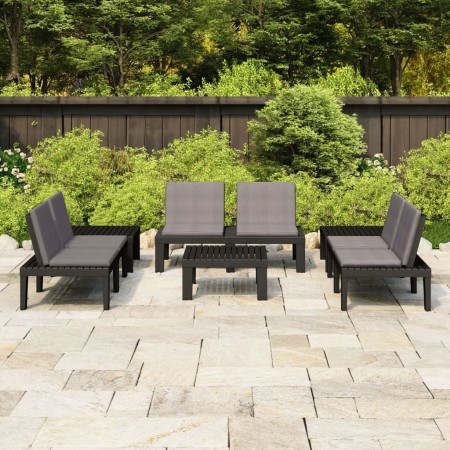6-teiliges Gartenmöbel-Set mit grauen Kunststoffkissen von vidaXL, Gartensets - Ref: Foro24-3059834, Preis: 436,74 €, Rabatt: %