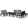 6-teiliges Gartenmöbel-Set mit grauen Kunststoffkissen von vidaXL, Gartensets - Ref: Foro24-3059834, Preis: 431,27 €, Rabatt: %