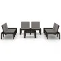 6-teiliges Gartenmöbel-Set mit grauen Kunststoffkissen von vidaXL, Gartensets - Ref: Foro24-3059834, Preis: 431,27 €, Rabatt: %