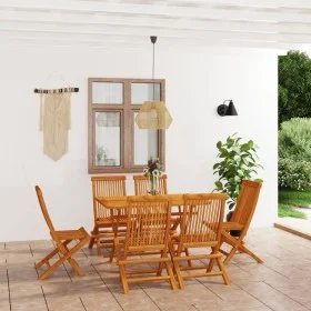 Garden dining set 7 pieces solid teak wood by vidaXL, Garden sets - Ref: Foro24-3059602, Price: 498,30 €, Discount: %