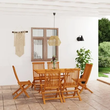 Conjunto de comedor de jardín 7 piezas madera maciza de teca de vidaXL, Conjuntos de jardín - Ref: Foro24-3059602, Precio: 50...