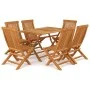 Conjunto de comedor de jardín 7 piezas madera maciza de teca de vidaXL, Conjuntos de jardín - Ref: Foro24-3059602, Precio: 50...